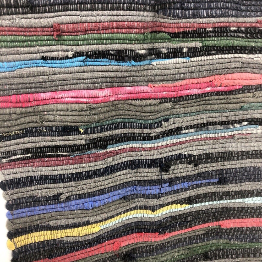 Indian Handmade Chindi Rag Rug Small Rug Ft Throw Rug Washable Hippie Recycled - Picture 11 of 12